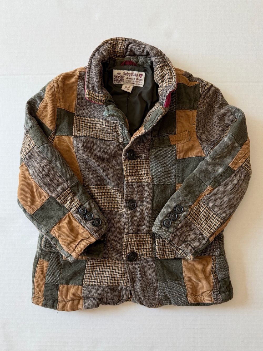 Baby Gap 2007 5T Patchwork Blazer Jacket Corduroy Herringbone Y2K